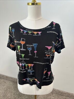 🍏 Vintage Take Two Cocktail Print Top